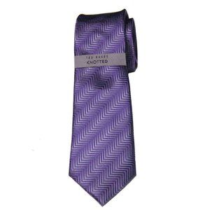 Ted Baker Silk Tie Purple Gray Geometric Men's